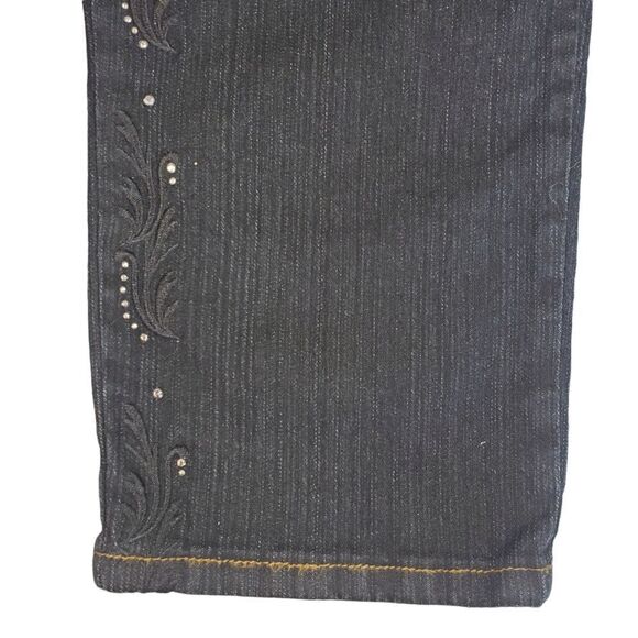 COS Jeans Black Denim Straight Leg Hi-Rise Black Embroidery Sequins Size 8P - Picture 5 of 16